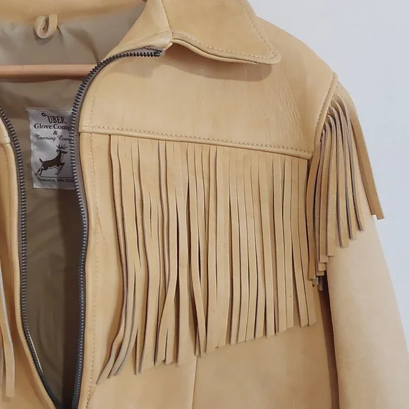 Vintage Uber Glove Company Buckskin Fringe Jacket - Picture 2 of 16